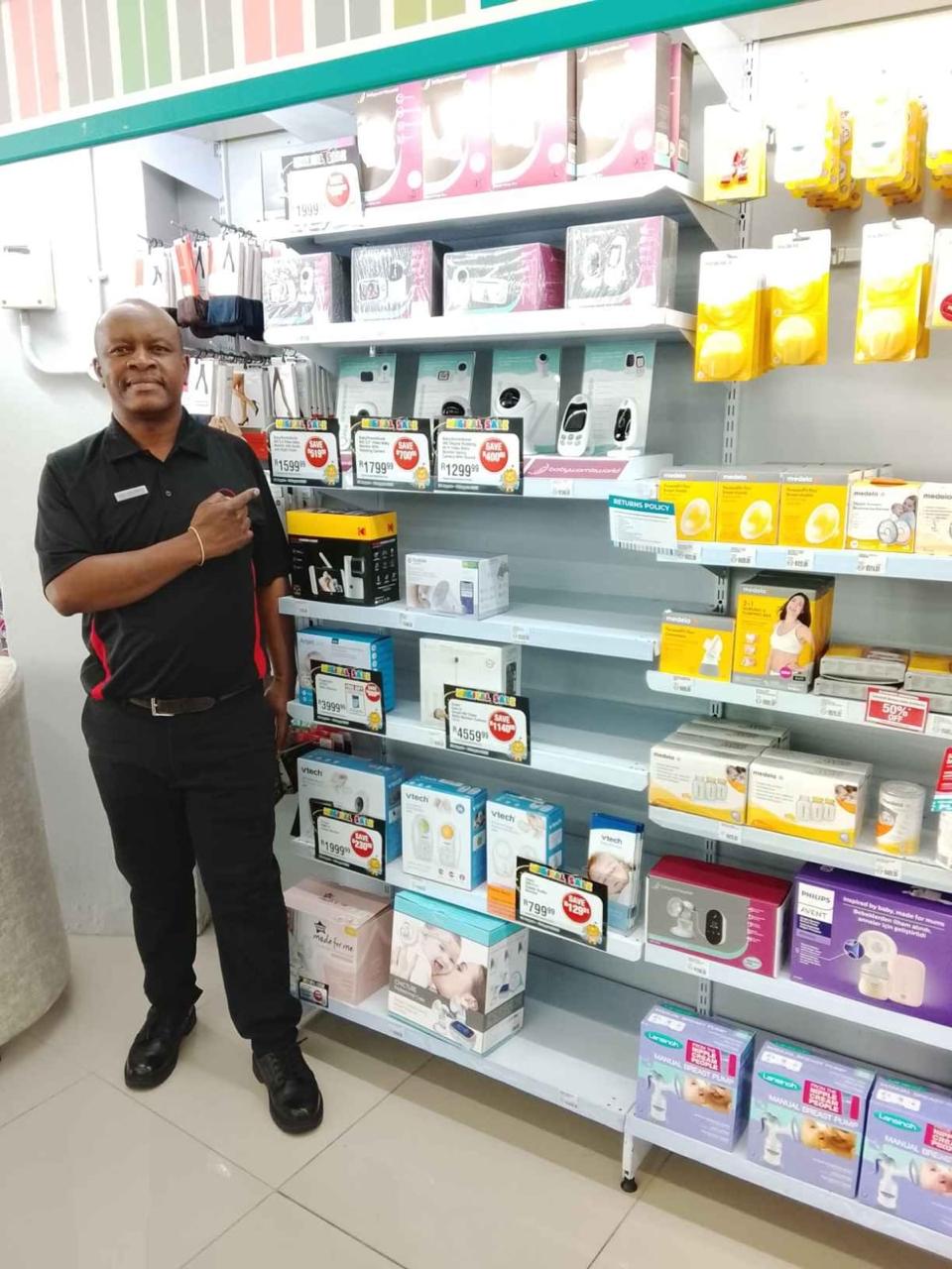 Merchandiser at a baby-care shelf